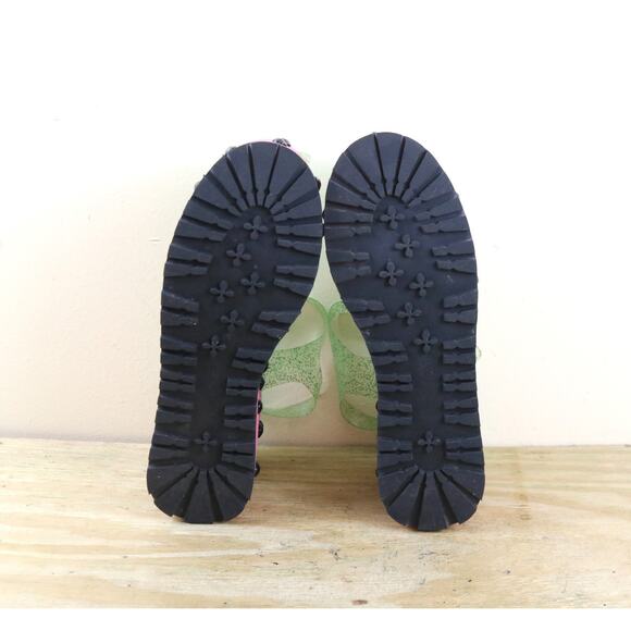 Sugar Thrillz Platform Jelly Shoes 9M WaterMelon Buckle 4.5" Slip Pon Jeweled - Picture 8 of 14